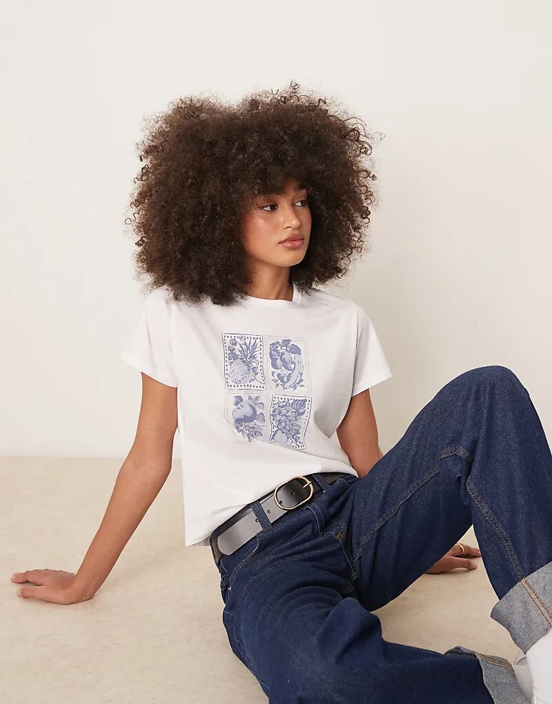 

Футболка с короткими рукавами и принтом «cool it» от Abercrombie & Fitch белого цвета