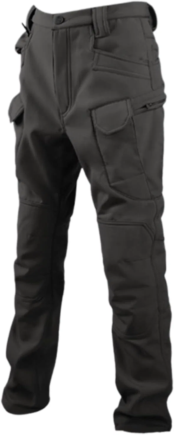 Тактические брюки для мужчин Fleece Slim Fit Straight Leg Cargo с множеством карманов для походов и активного отдыха Generic, серый — фото 2