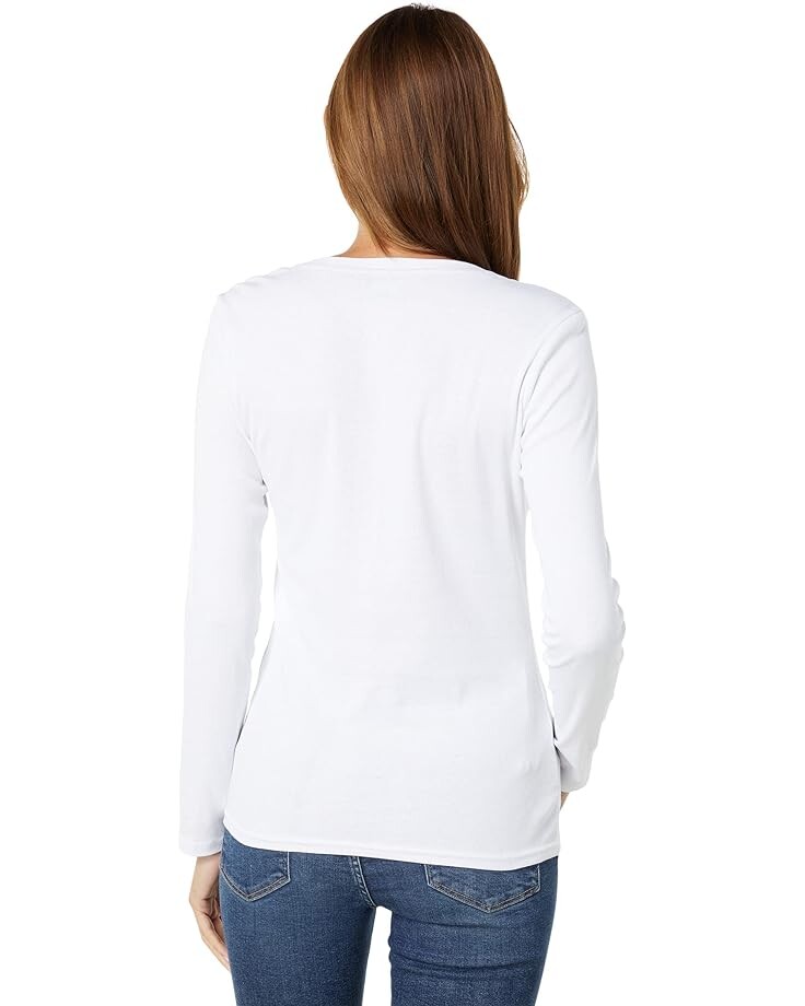 

Футболка U.S. POLO ASSN. L/S V-Neck Rib Knit Tee, белый