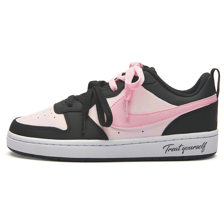 

Кроссовки Nike Court Borough Skateboard Shoes Women's Low-Top Black Pink, черный/розовый