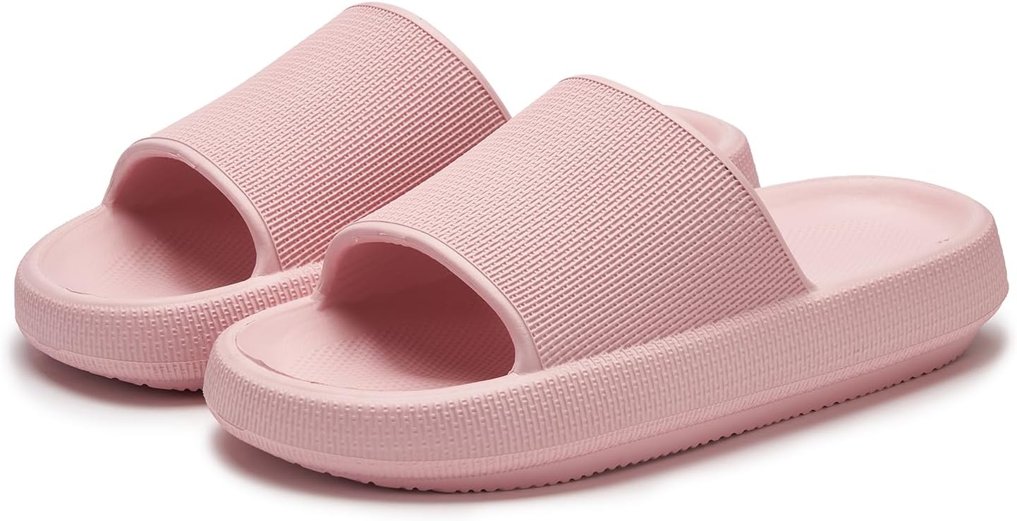 

Женские тапочки-облака, тапочки для душа, шлепанцы для дома и улицы, мужские нескользящие тапочки для ванной комнаты, домашние тапочки на платформе из пузырчатой пены Sevrx, розовый