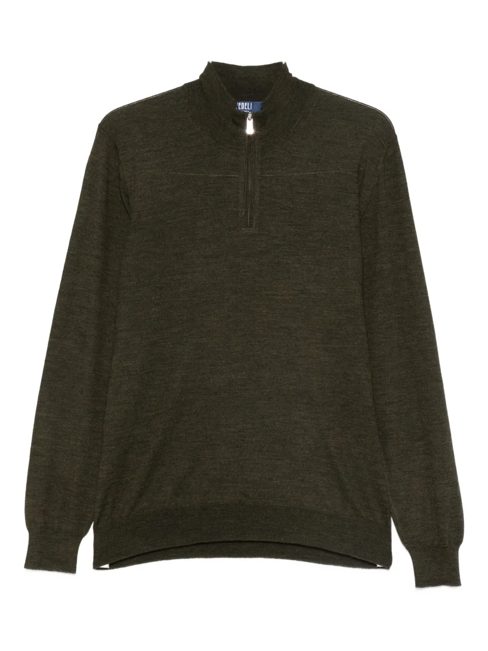 

Топ с воротником на молнии Fedeli, зеленый