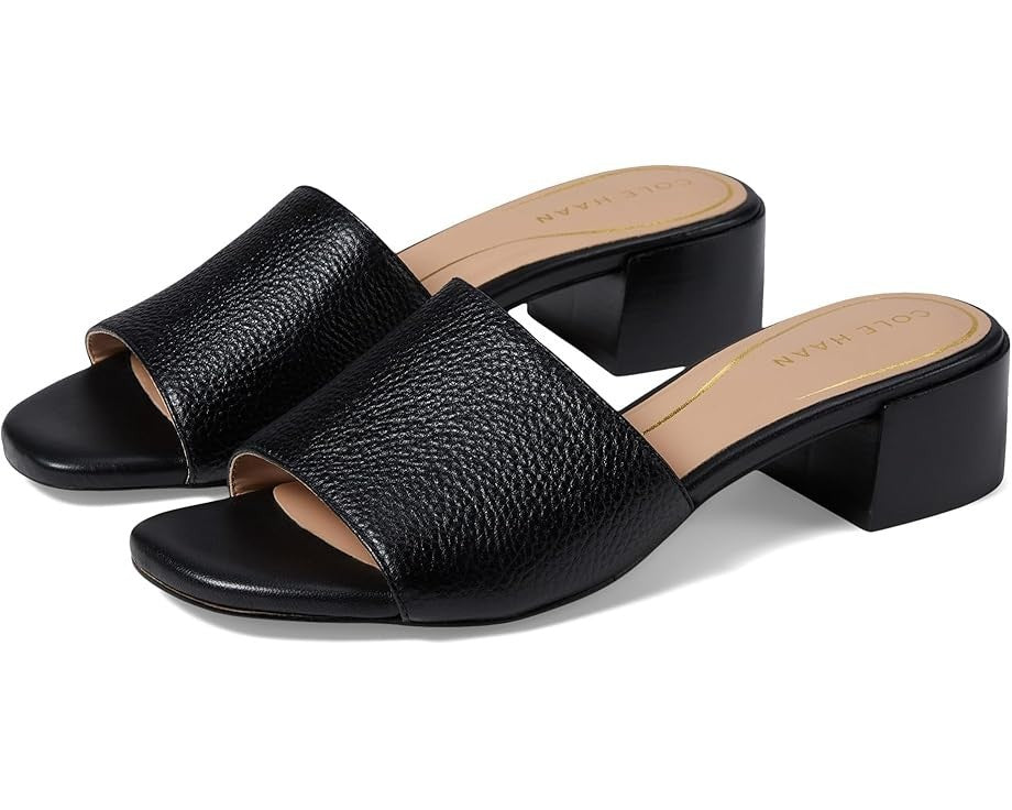 Cole Haan Calli W31483 Sandal Women's Black Leather Block Heel VER231