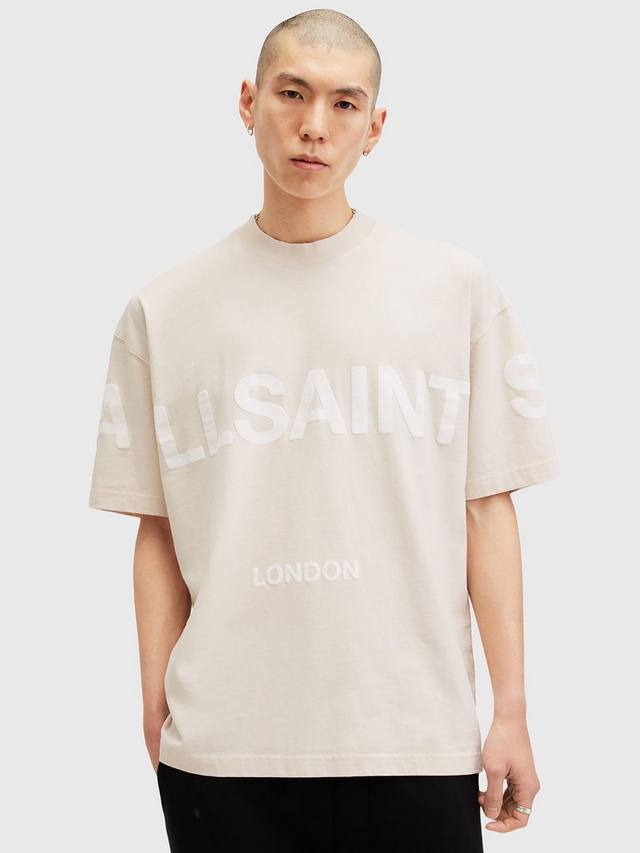

Большая футболка для экипажа с коротким рукавом AllSaints, цвет Natural Taupe