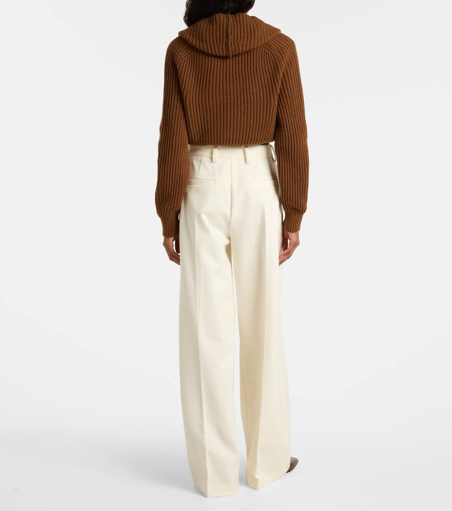 Брюки из шерсти и хлопка с плиссировкой Molo Max Mara, Avorio — фото 3
