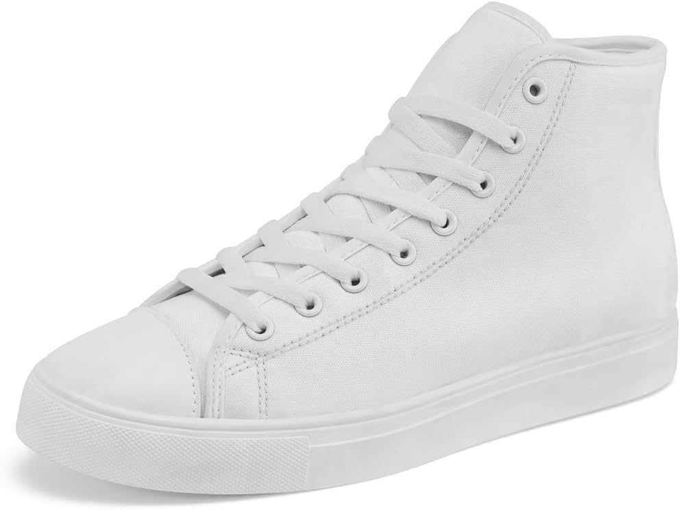 

Белые высокие кеды на канве Chebing для женщин и мужчин, высокие кроссовки на шнуровке, повседневная обувь, подарок для мужчин и женщин