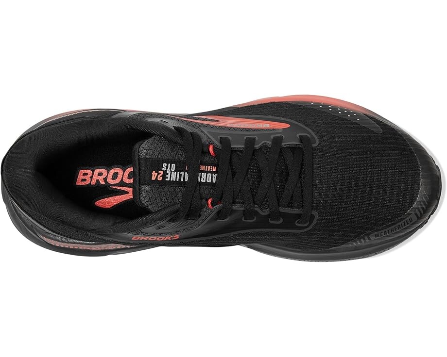 Кроссовки Brooks Adrenaline GTS 24 Weatherized, цвет Black/Ebony/Hot Coral — фото 2