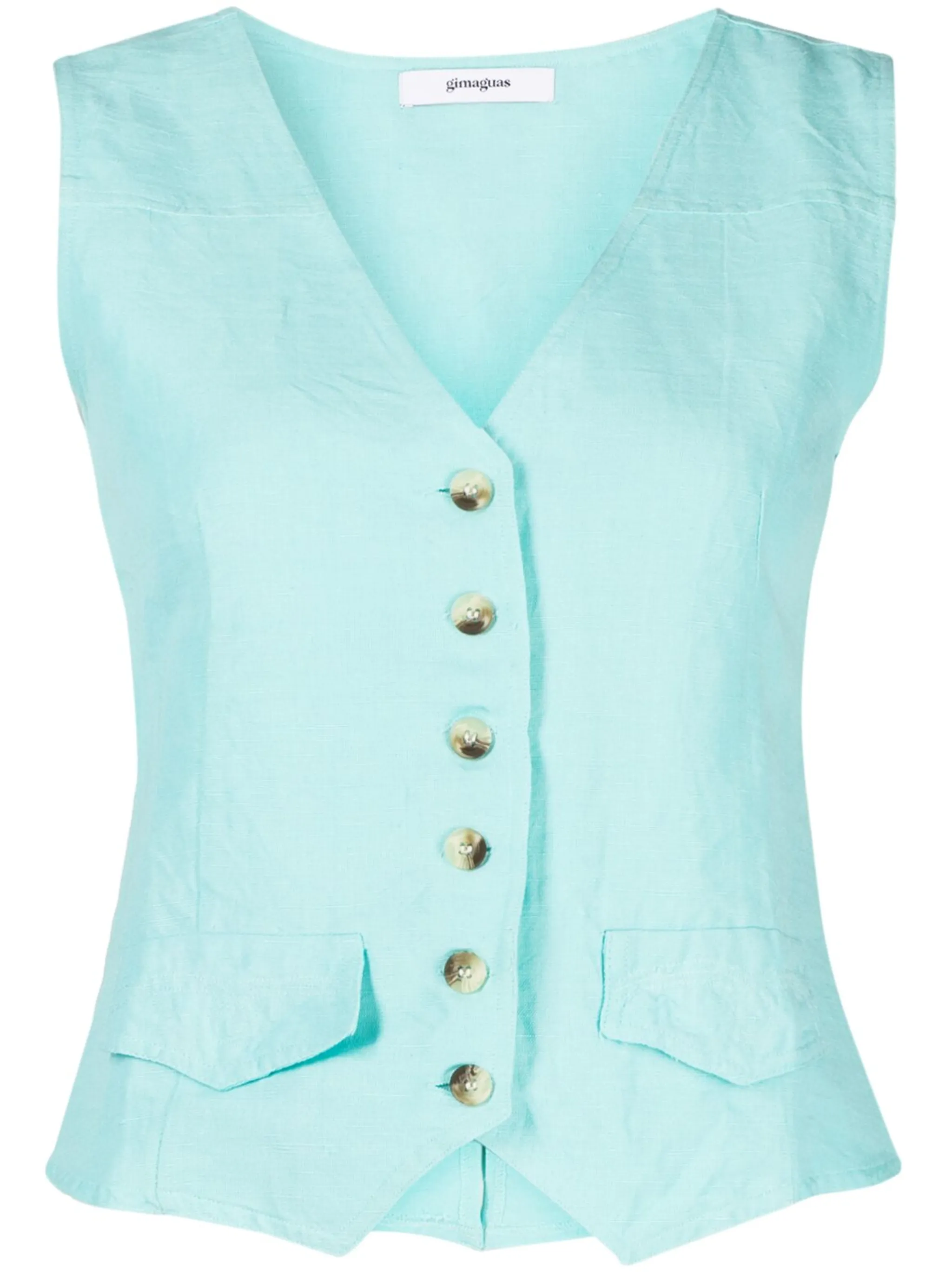 

Жилет из смеси хлопка и льна Gimaguas, зеленый