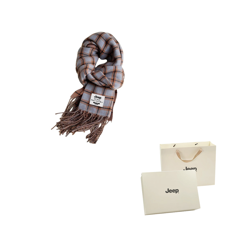 

Шарф из полиэстера Unisex Jeep, коричневый синий