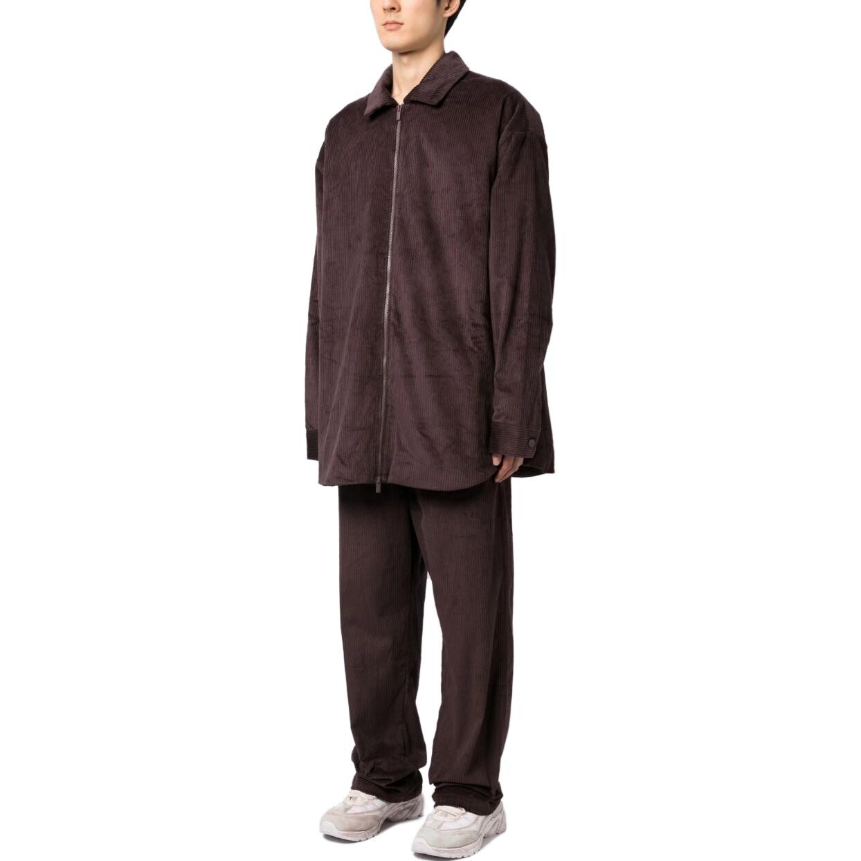 Куртка-рубашка из вельвета на молнии Fear Of God Essentials, цвет Chocolate — фото 4