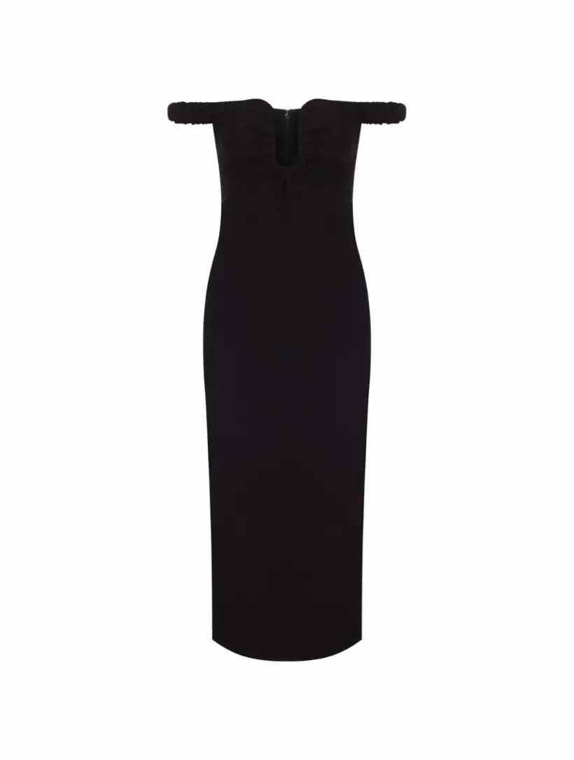 

Платье миди с драпировкой Roland Mouret, черный