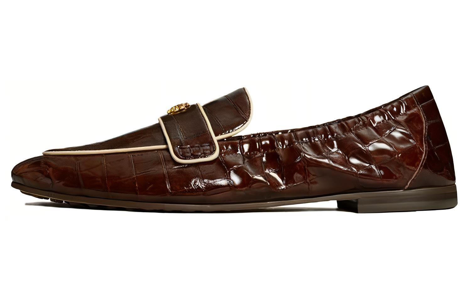 Кожаные балетки TORY BURCH, Red Brown