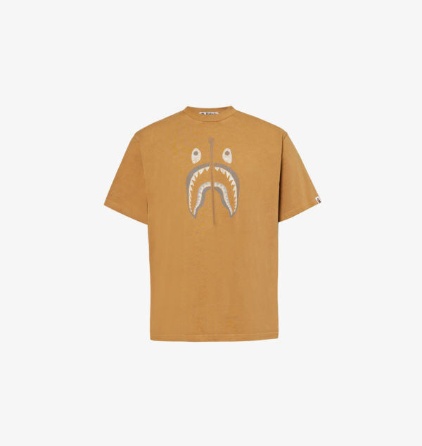 

Футболка из хлопка с графическим принтом «Акула» A Bathing Ape, коричневый