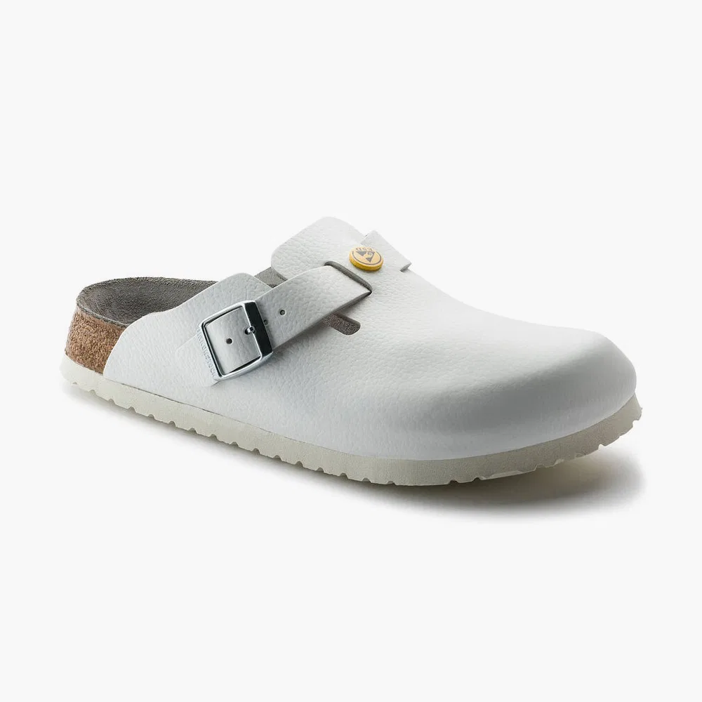 Мужские кожаные сабо Boston ESD белые Regular от Birkenstock
