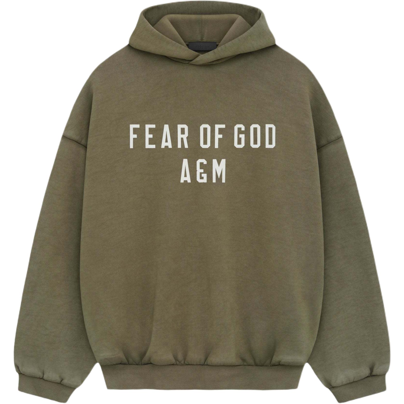 Толстовка с капюшоном из плотного флиса Fear Of God Essentials, цвет вечнозеленый/милитари — фото 2
