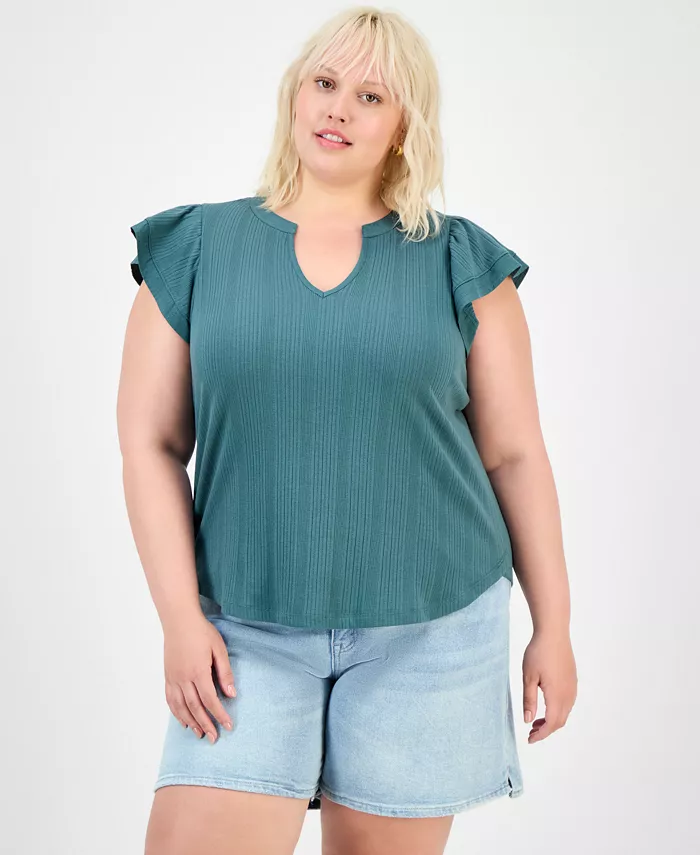 

Свободный топ Trendy Plus с рукавами-крылышками Democracy, зеленый