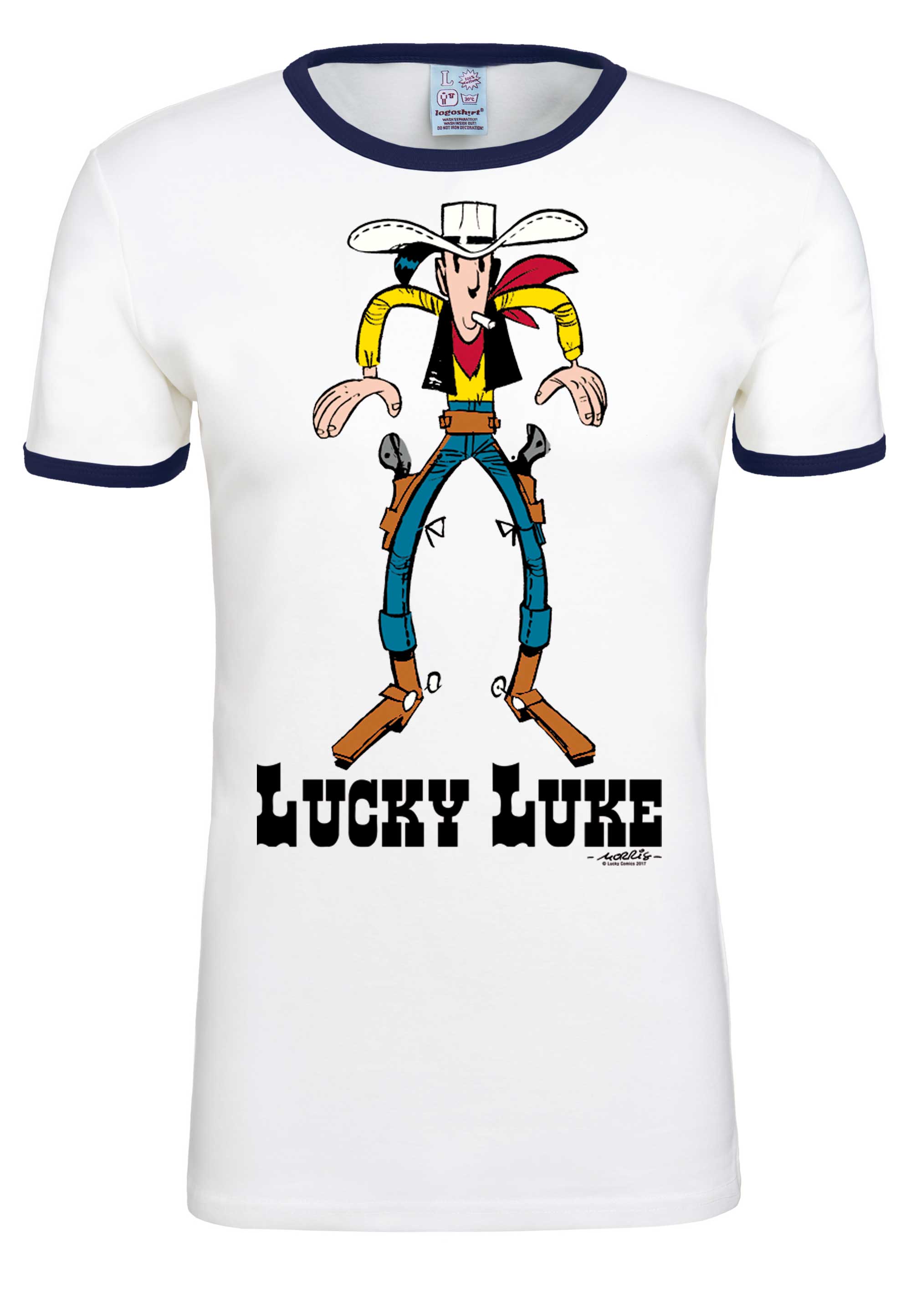 

Футболка Logoshirt Lucky Luke, цвет weiss-dunkelblau