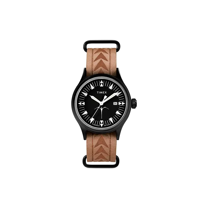 

TIMEX Часы Wrist Watch Quartz Movement Genuine Leather Strap 40mm Black Dial Men's Watch