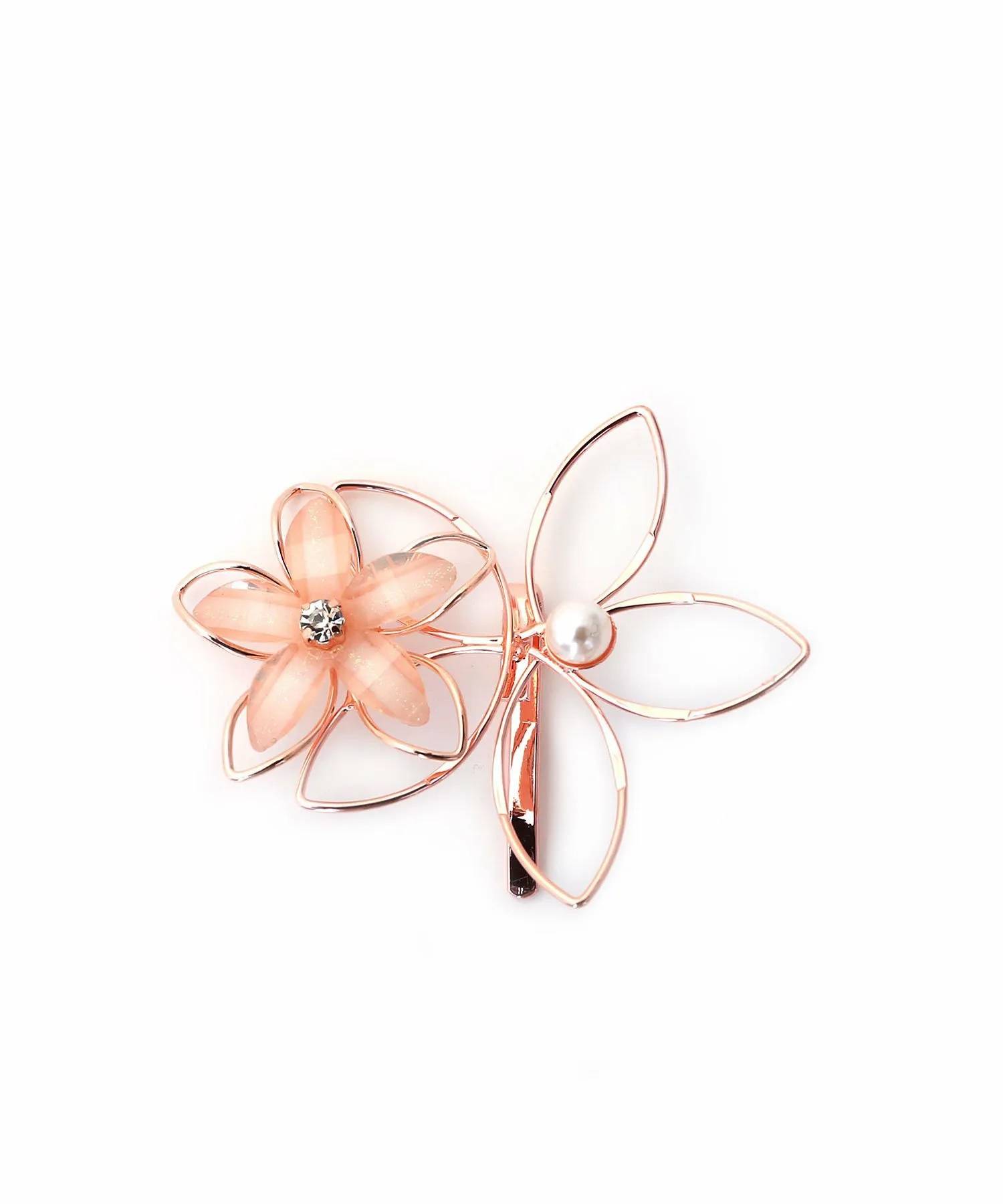 Многослойная проволочная манжета/крючок для волос в виде цветка Colleca La, Pink gold — фото 2
