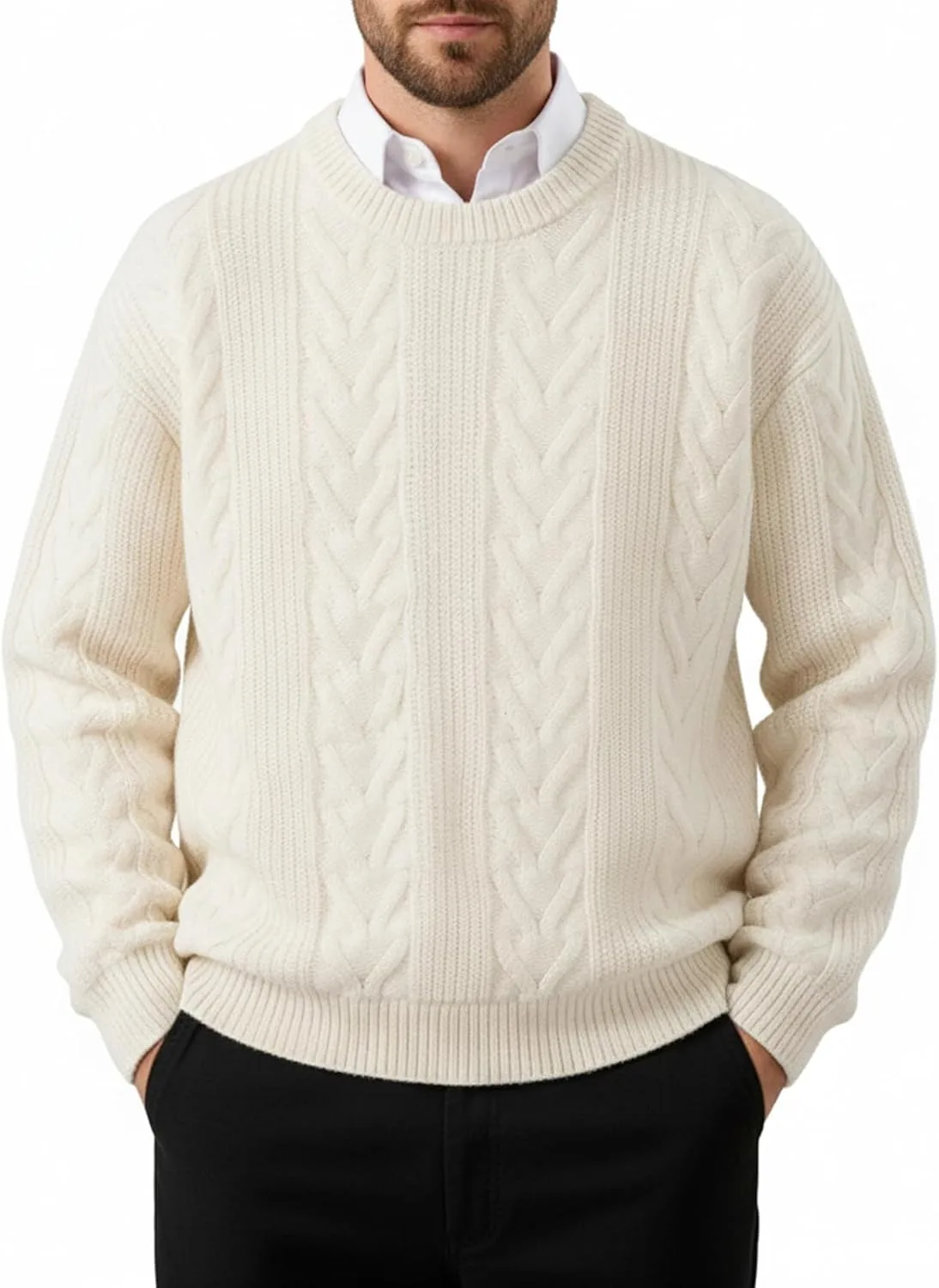 

Мужской свитер с круглым вырезом, теплый для осени и зимы yoomens