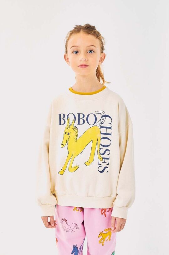 

Детская хлопковая толстовка Wonder Horse Bobo Choses, бежевый