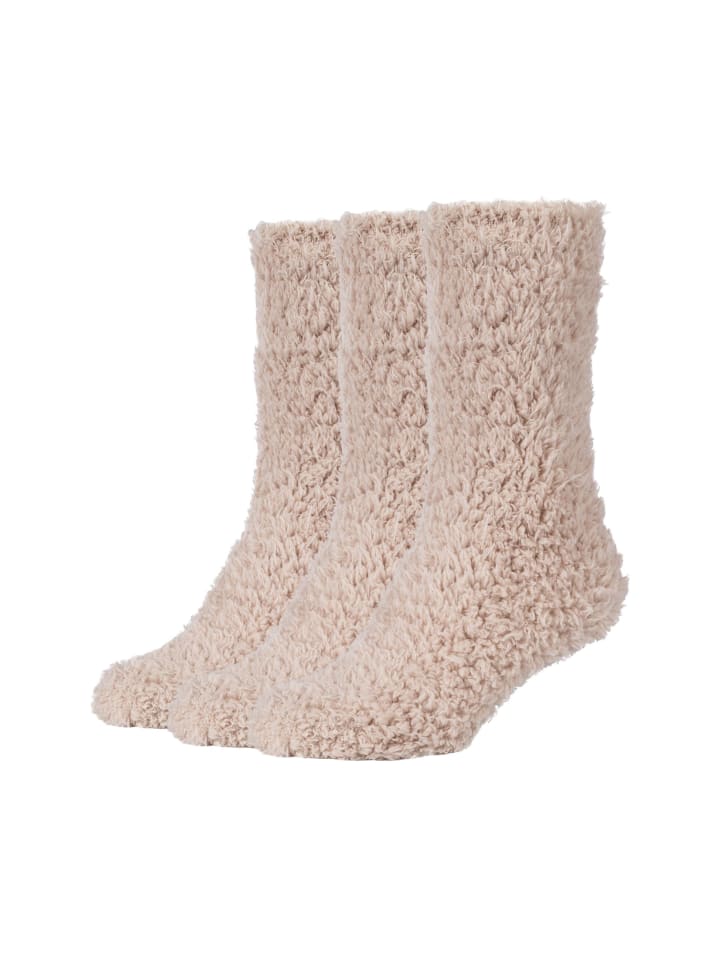 

Camano Мягкие пушистые носки, набор из 3 штук, теплые и уютные, цвет кубинский песок