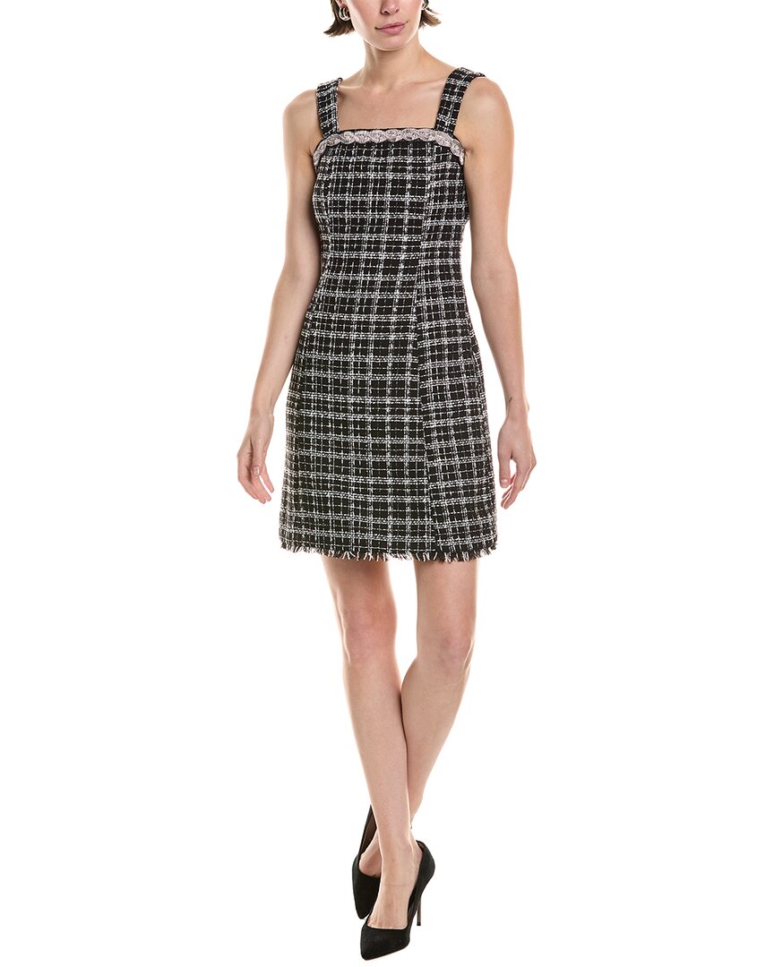 

Тахери ASL Мини-платье из твида с декорированным вырезом Tahari ASL, черный