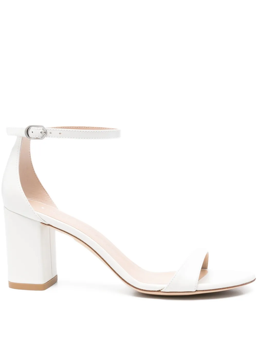 Босоножки Nearlynude 70 с ремешком на щиколотке Stuart Weitzman, белый