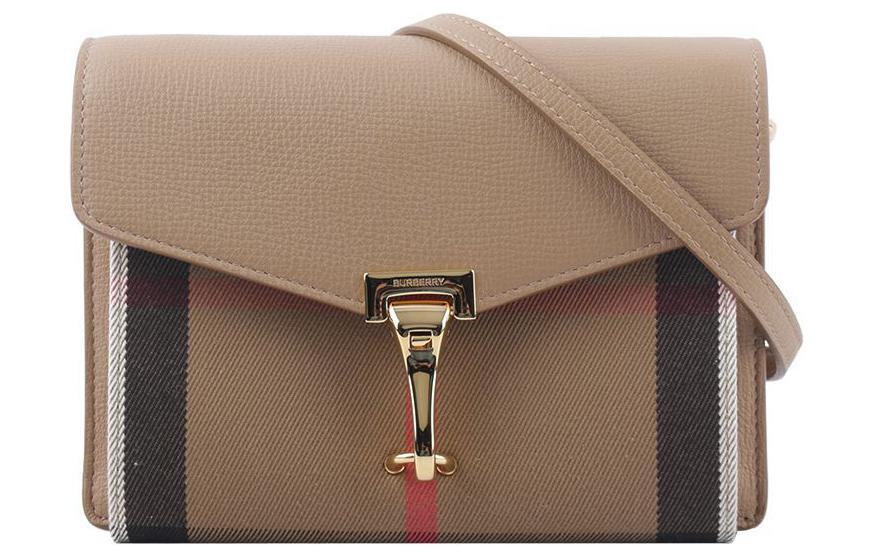 

Burberry Холщовая сумка через плечо с кожаными вставками унисекс верблюжьего цвета