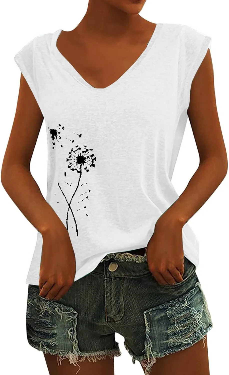 Блуза с V-образным вырезом, Casual, Ladies Comfort, белый