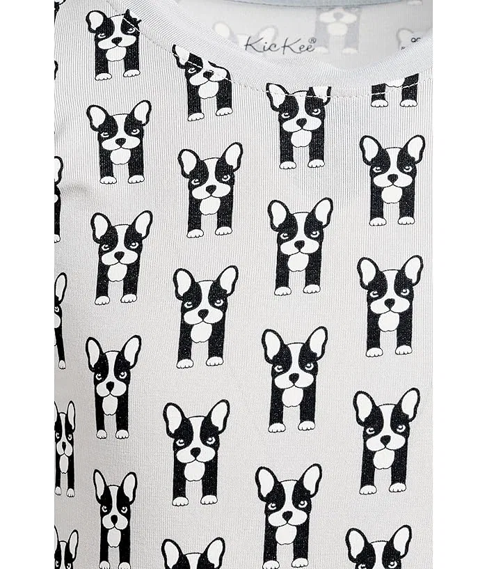 Пижама длинным рукавом Print Long Sleeve Pajama Set Kickee Pants Kids, Dove Bulldogs — фото 3