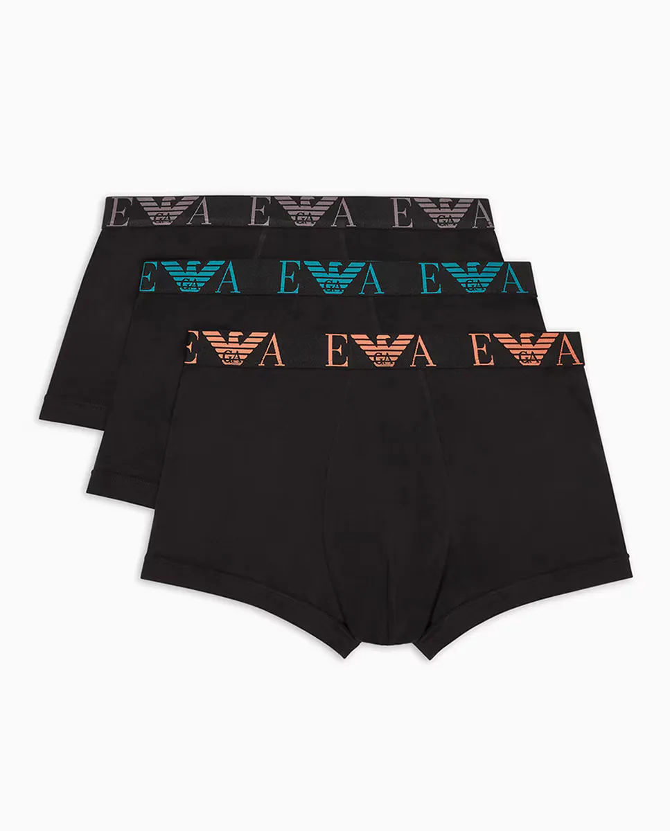 

Упаковка из трех хлопковых боксеров Armani, чёрный