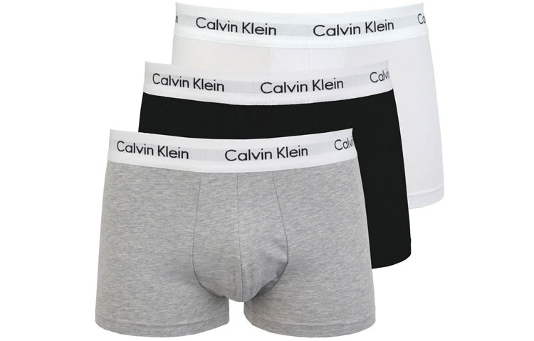

Трусы боксеры Cotton, набор из трех Calvin Klein, 3 Pack (черный, белый, серый)