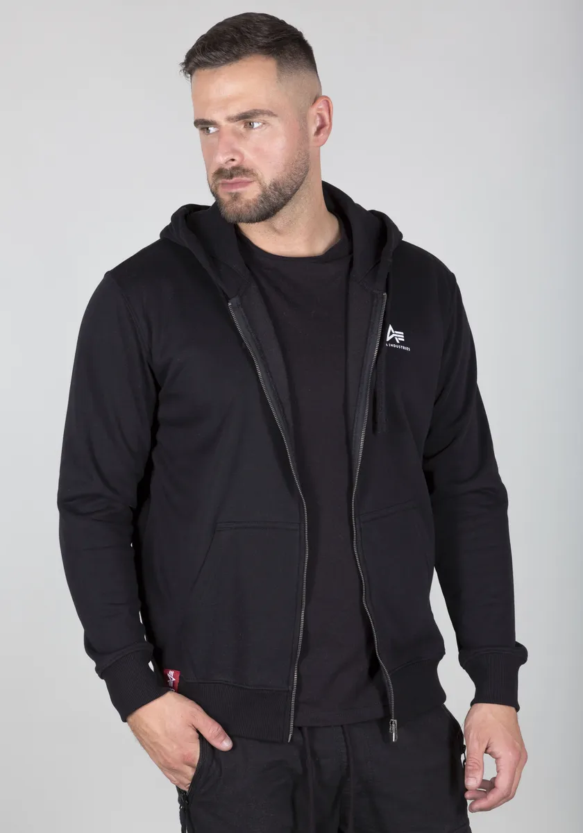 

Толстовка с капюшоном Alpha Industries "Basic Zip Hoody SL", черный