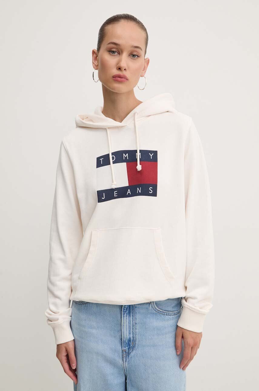 

Хлопковая толстовка Tommy Jeans, бежевый