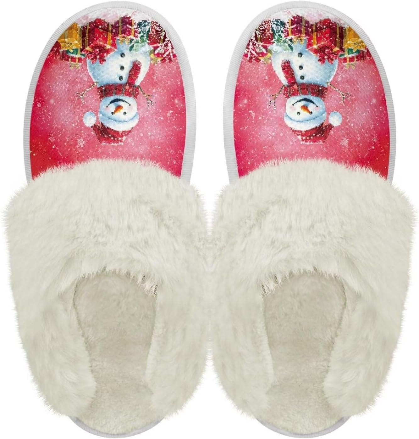 

Хлопковые тапочки PJHEQOXE с пушистыми краями, домашние тапочки для дома и улицы, хлопковые тапочки унисекс, красный