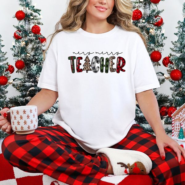 

Футболка Very Merry Teacher в клетку Simply Sage Market, White, Белый, Футболка Very Merry Teacher в клетку Simply Sage Market, White