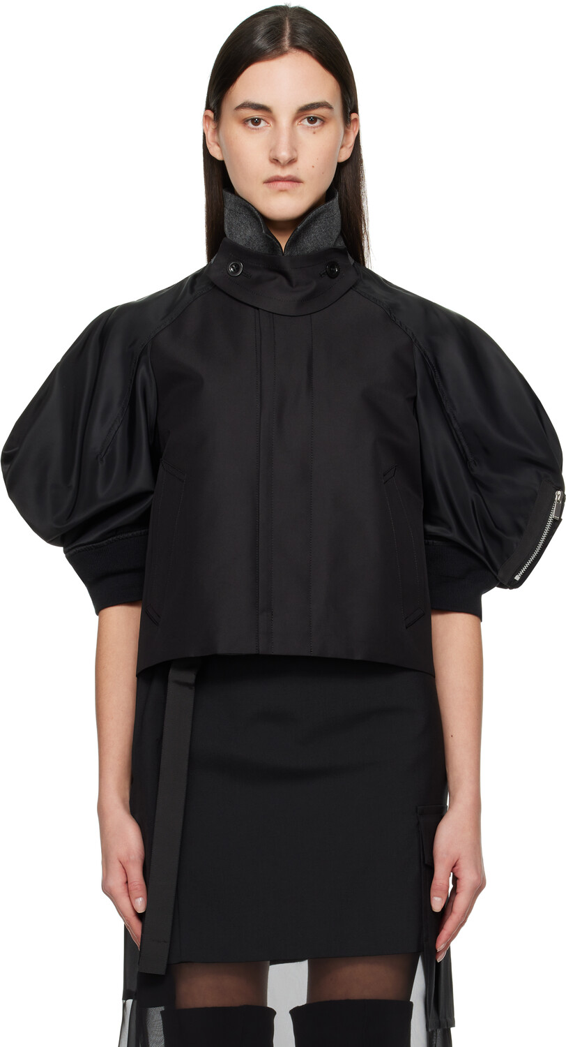 

Куртка из хлопкового габардина и нейлонового твила sacai, черный