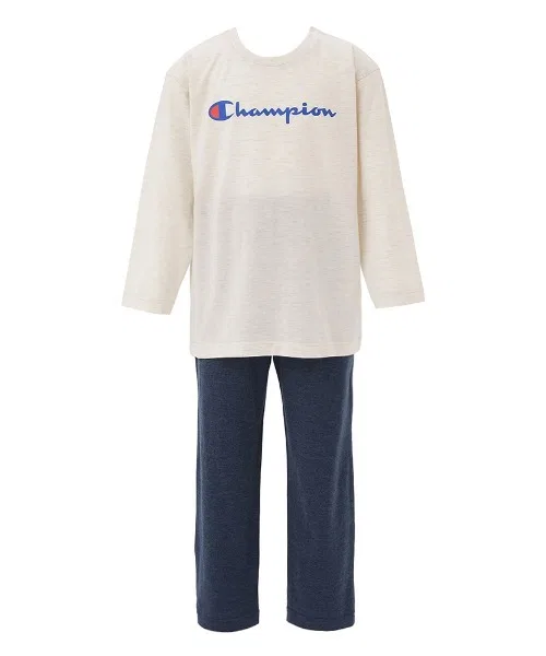 Комплект пижамы Champion для детей, длинные рукава и брюки, цвет слоновая кость