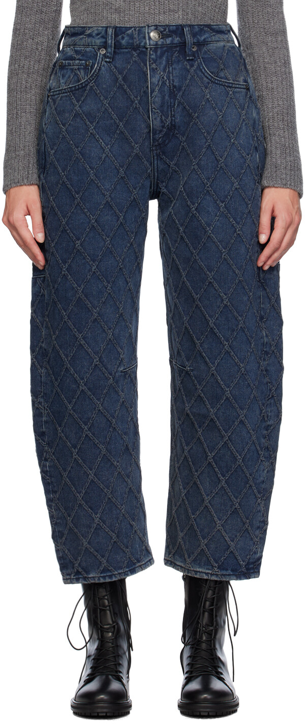 

Синие джинсы Charlie с высокой посадкой Barrel rag & bone