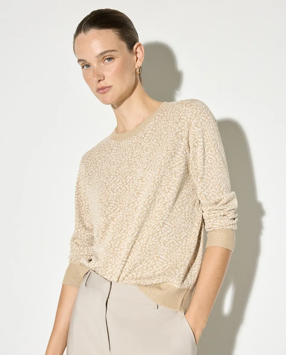 

Женский джемпер из вискозного трикотажа с принтом Woman El Corte Inglés, белый