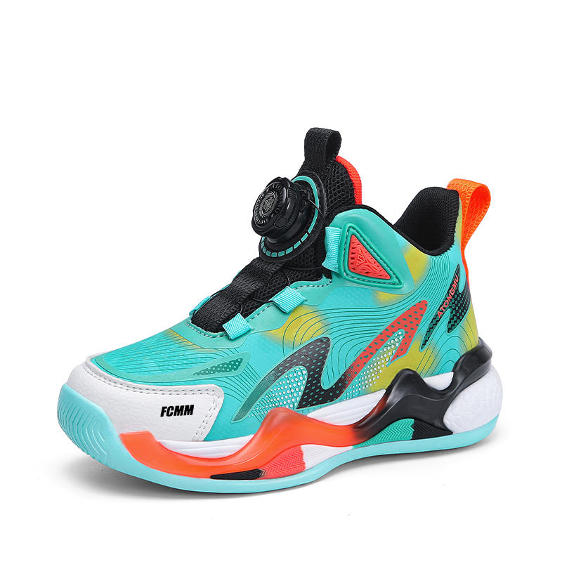 

Баскетбольные кроссовки средней высоты с амортизацией и дышащими свойствами для детей FCMM, белый/зеленый