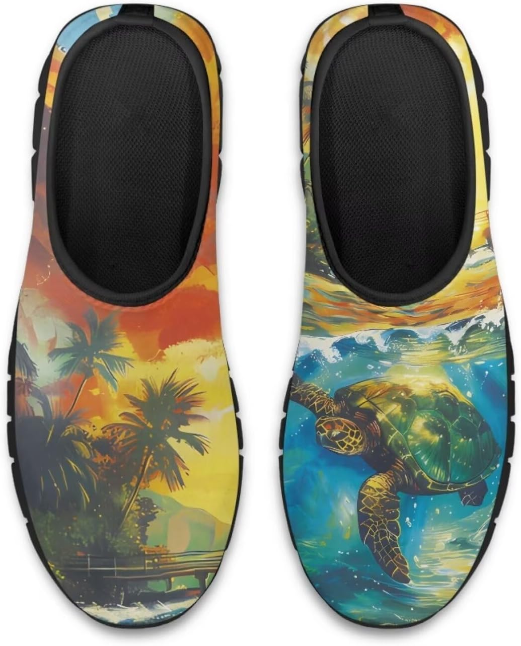 

Повседневные кроссовки Binienty для женщин и мужчин с принтом морской черепахи, лоферы с поддержкой свода стопы, низкие лоферы на платформе, Sea Turtle Hawaii Landscape
