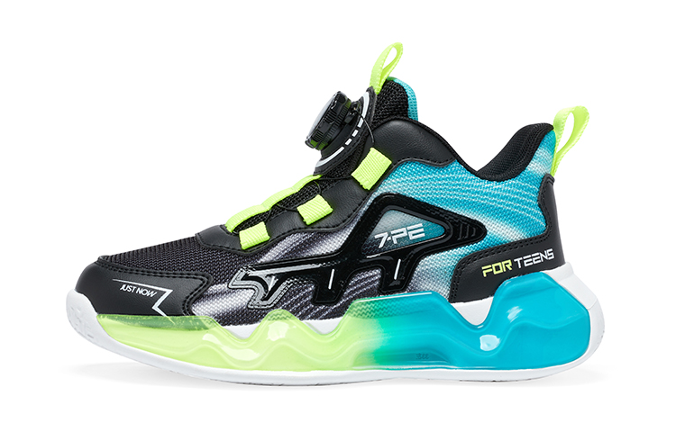 

7 пар противоскользящих амортизирующих детских кроссовок с износостойкими свойствами, низкие, сетчатые, для бега, Kids' 7-PE, темно-синий/бирюзовый