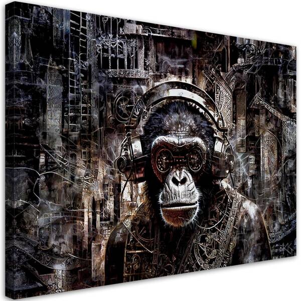 

Картина арт-принт KUNSTLOFT Cyber Ape DJ Vibes 3, серый