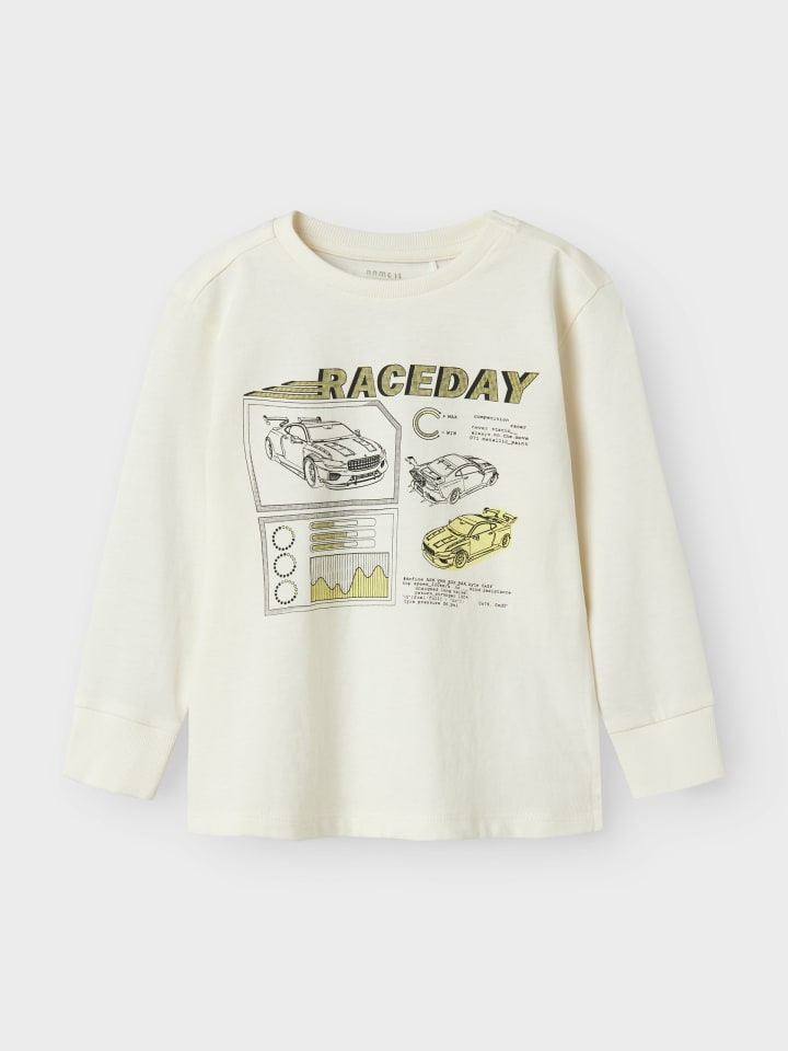 Рубашка с длинными рукавами NMMOBAY LS NREG TOP цвета кокосового молока name it — фото 4