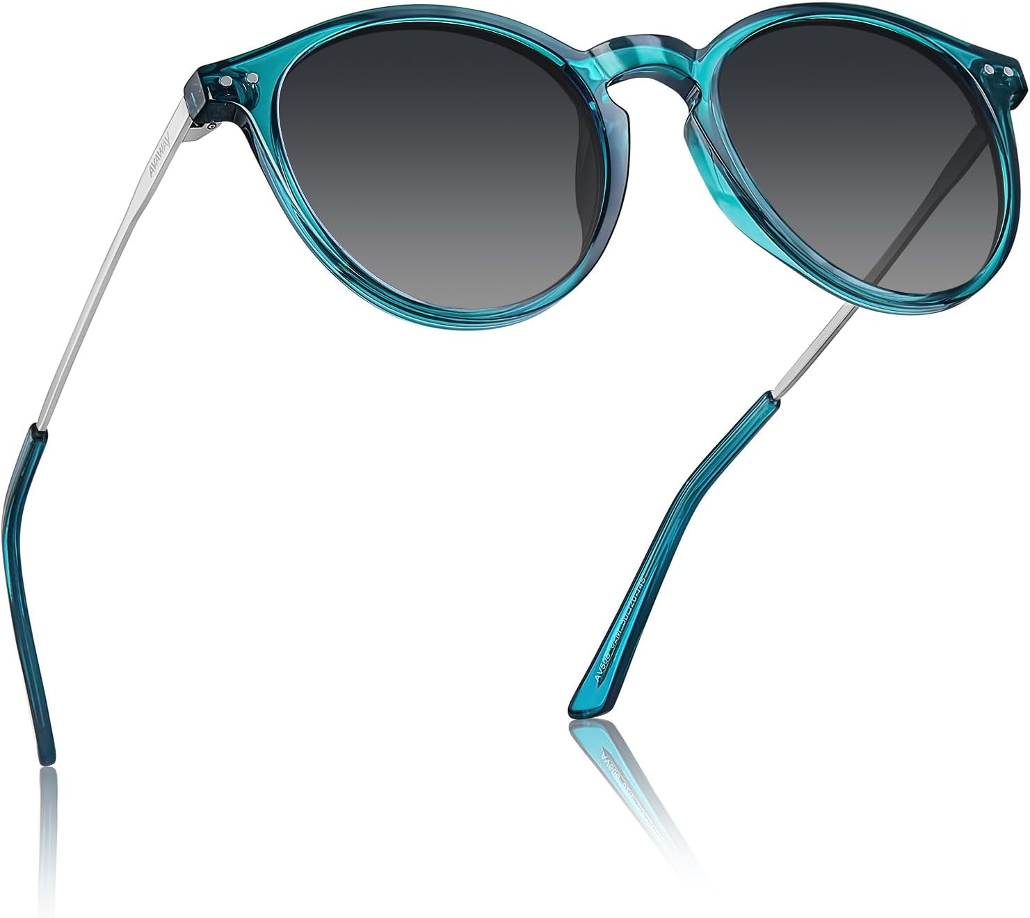 

Солнцезащитные очки AVAWAY круглые поляризованные для женщин, средний размер лица, защита UV400, ацетатная оправа, металлические дужки, категория 3, A2: Blue Frame + Gradient Grey Lens