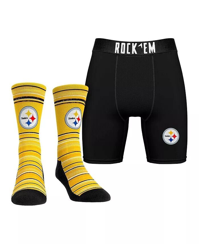 

Мужские носки-боксеры Pittsburgh Steelers Primary Crew, комбинированный набор Rock 'Em