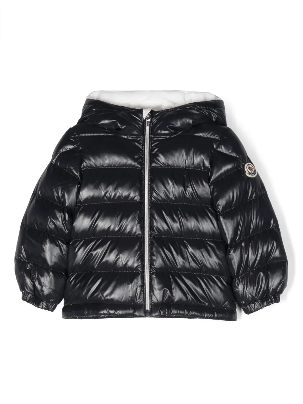 

Пуховик с нашивкой-логотипом Moncler Enfant, синий