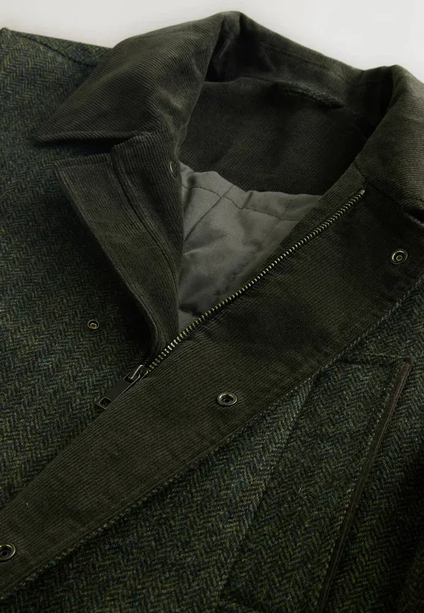 Куртка Regular fit herringbone quilted light jacket Next, зелёный — фото 2